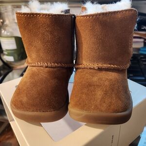 Brown Suede Baby Boots with Fur Lining